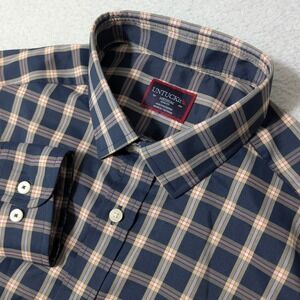 NEW UNTUCKit PERFORMANCE Dorin L/S Button Down Mens M Navy Plaid Slim Fit 41239